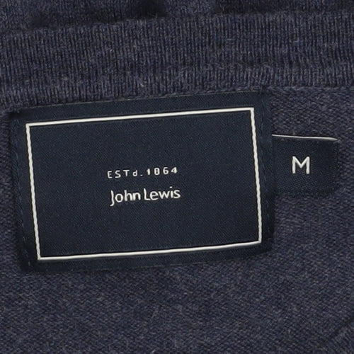 John Lewis Men's Blue V-Neck Cotton Knit Jumper M