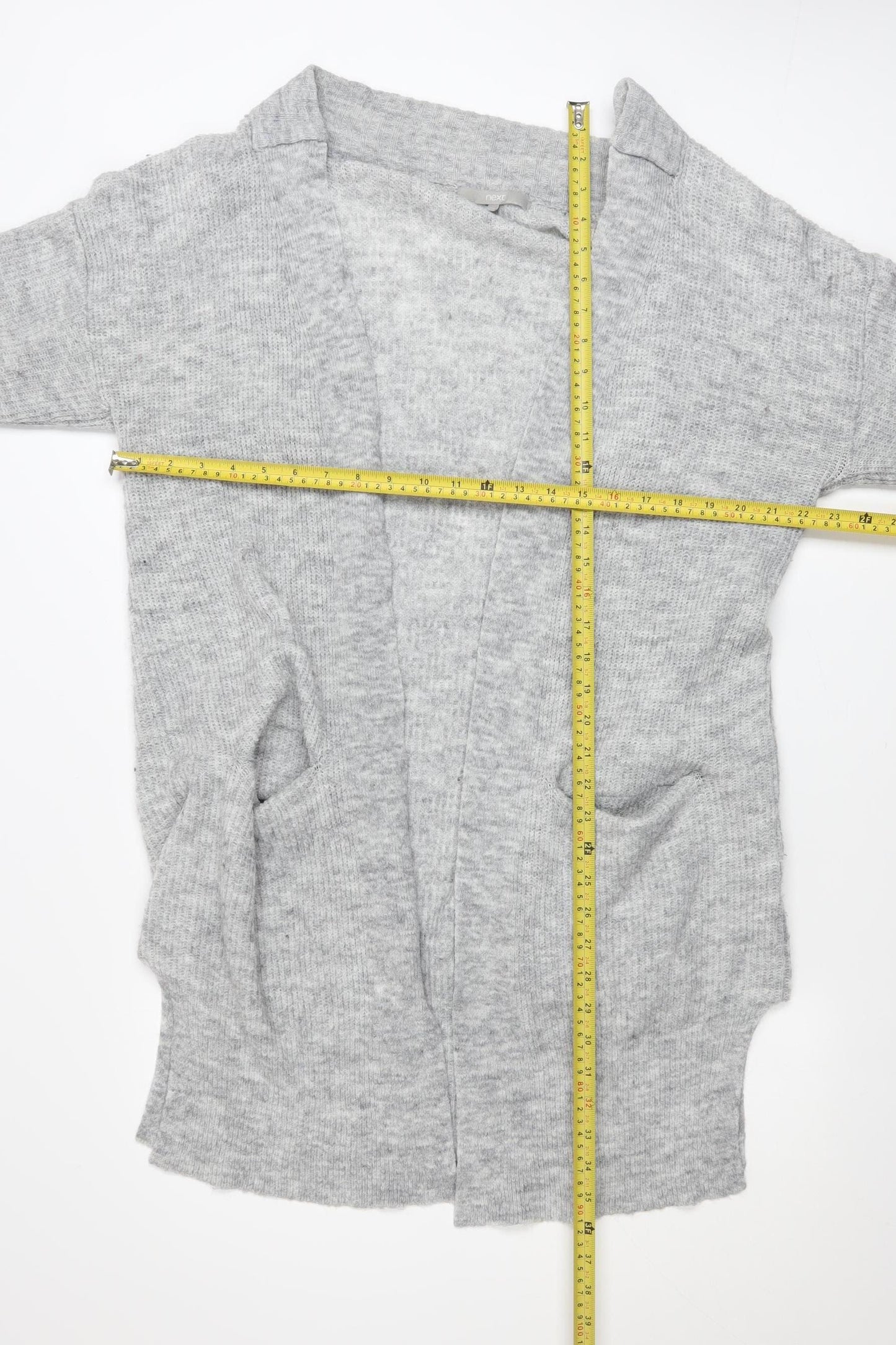 Next Women’s Grey Chunky-Knit Open Cardigan Size 12