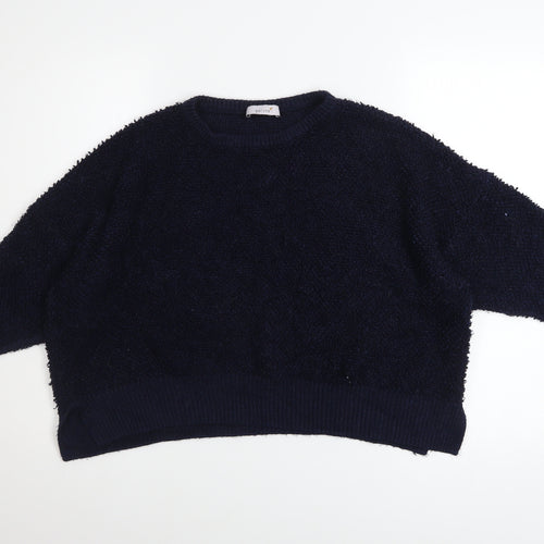 Marks and Spencer Women’s Blue Crew Neck Relaxed Fit Knit Jumper Size 18