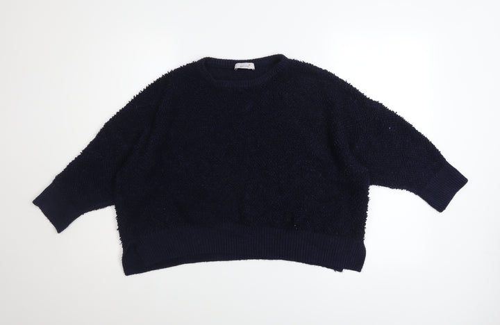 Marks and Spencer Women’s Blue Crew Neck Relaxed Fit Knit Jumper Size 18