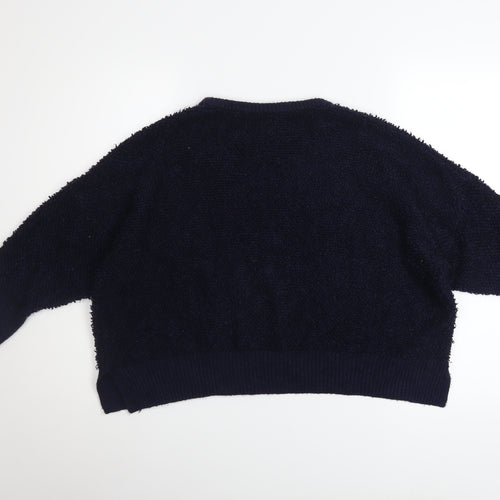 Marks and Spencer Women’s Blue Crew Neck Relaxed Fit Knit Jumper Size 18