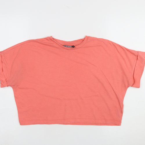 ASOS Design Women's Pink Cropped Cotton T-Shirt Size 8