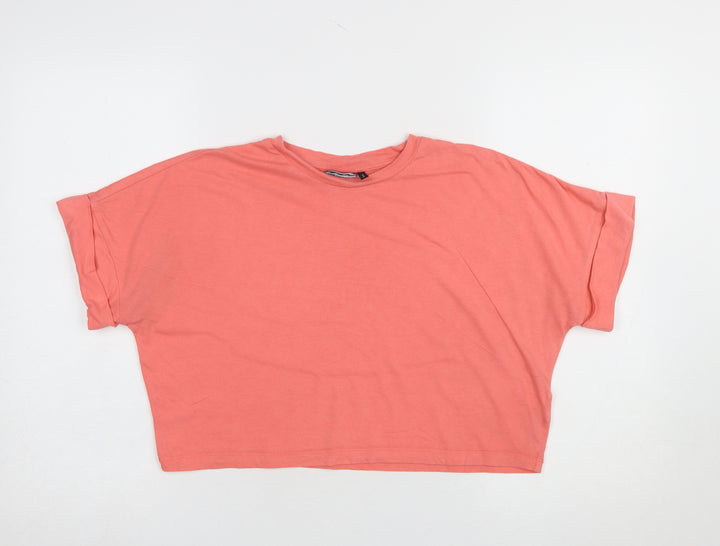 ASOS Design Women's Pink Cropped Cotton T-Shirt Size 8