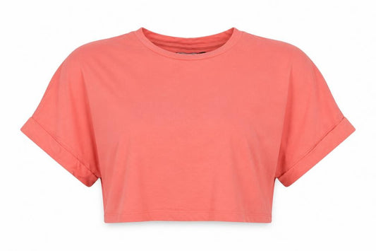 Front view of ASOS Design Women's Pink Cropped Cotton T-Shirt, size 8