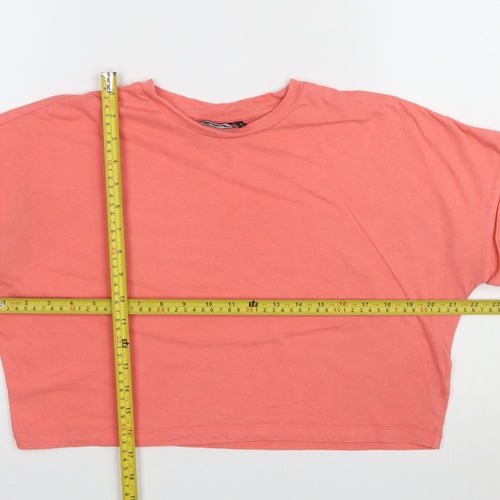 ASOS Design Women's Pink Cropped Cotton T-Shirt Size 8