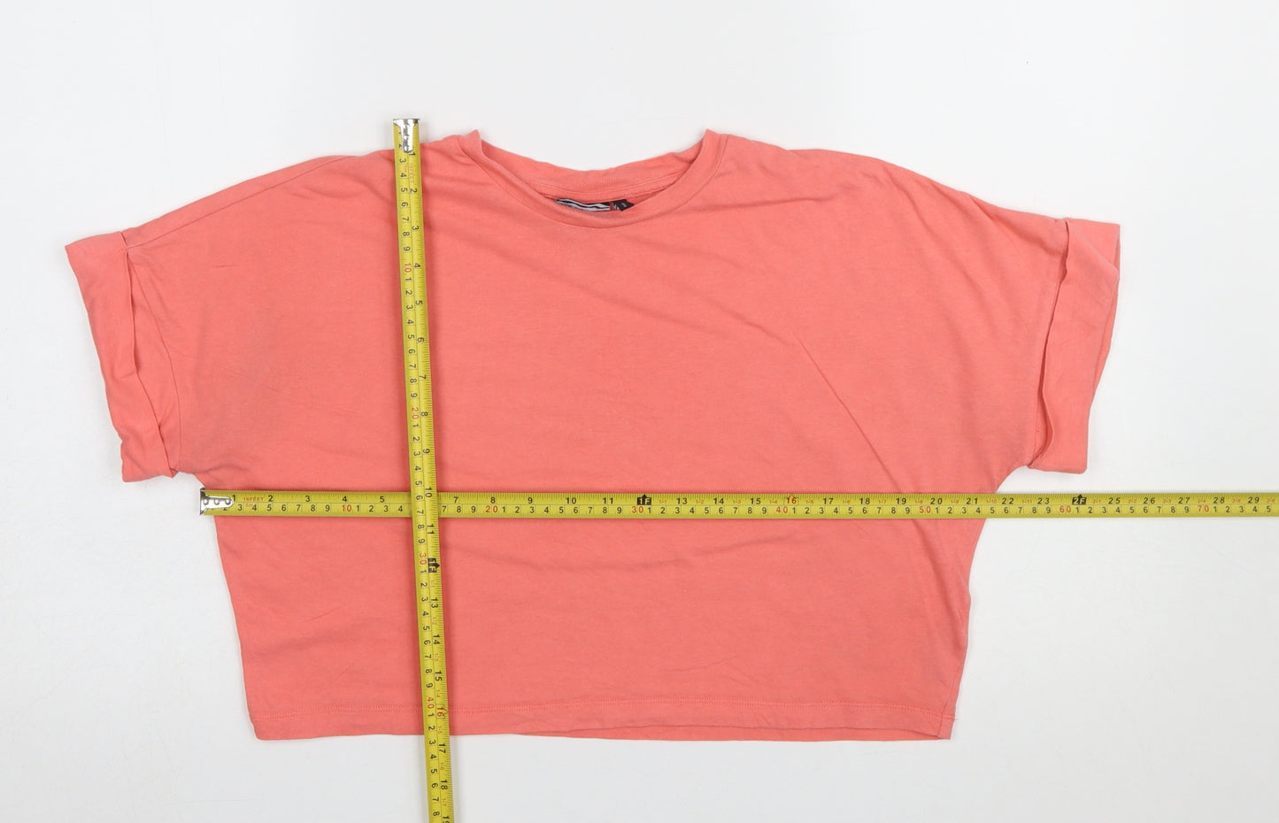 ASOS Design Women's Pink Cropped Cotton T-Shirt Size 8