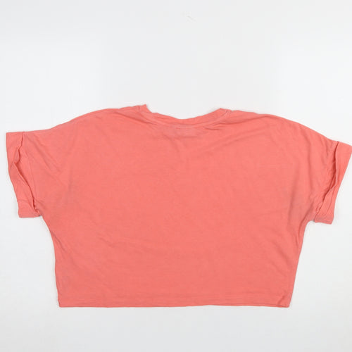 ASOS Design Women's Pink Cropped Cotton T-Shirt Size 8