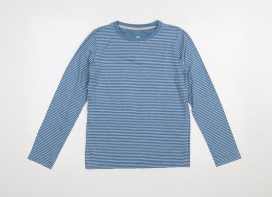 John Lewis Boys Blue Striped Long Sleeve Cotton T-Shirt 10 Years