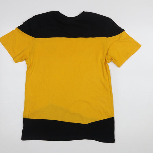 Star Trek Men's Yellow & Black Colourblock Crew Neck T-Shirt Size S