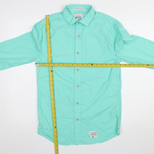 Superdry Men's Green Long Sleeve Button-Up Cotton Shirt Size S