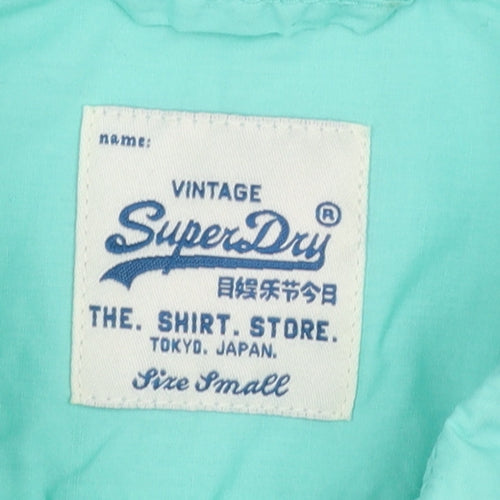 Superdry Men's Green Long Sleeve Button-Up Cotton Shirt Size S