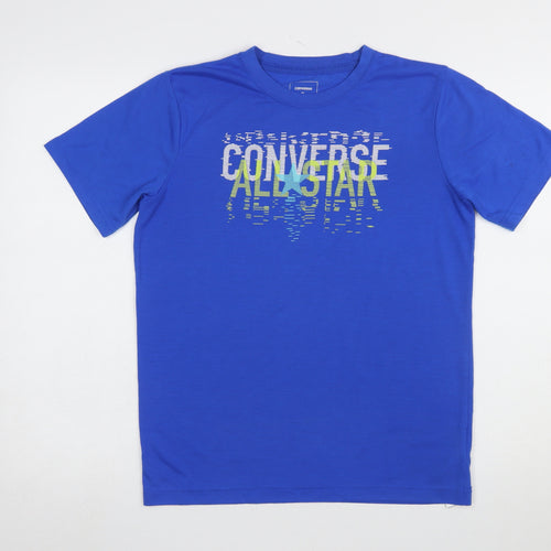 Converse Boys Blue XL 13-14 Years Graphic Logo Short Sleeve T-Shirt