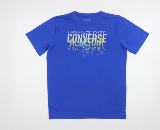 Converse Boys Blue XL 13-14 Years Graphic Logo Short Sleeve T-Shirt