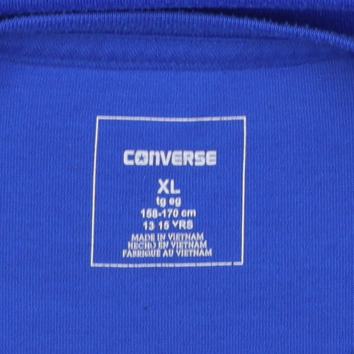 Converse Boys Blue XL 13-14 Years Graphic Logo Short Sleeve T-Shirt