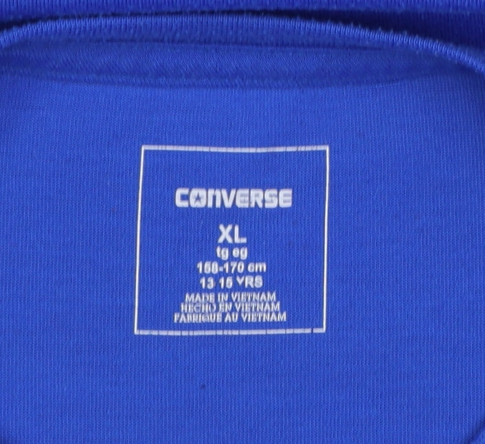 Converse Boys Blue XL 13-14 Years Graphic Logo Short Sleeve T-Shirt