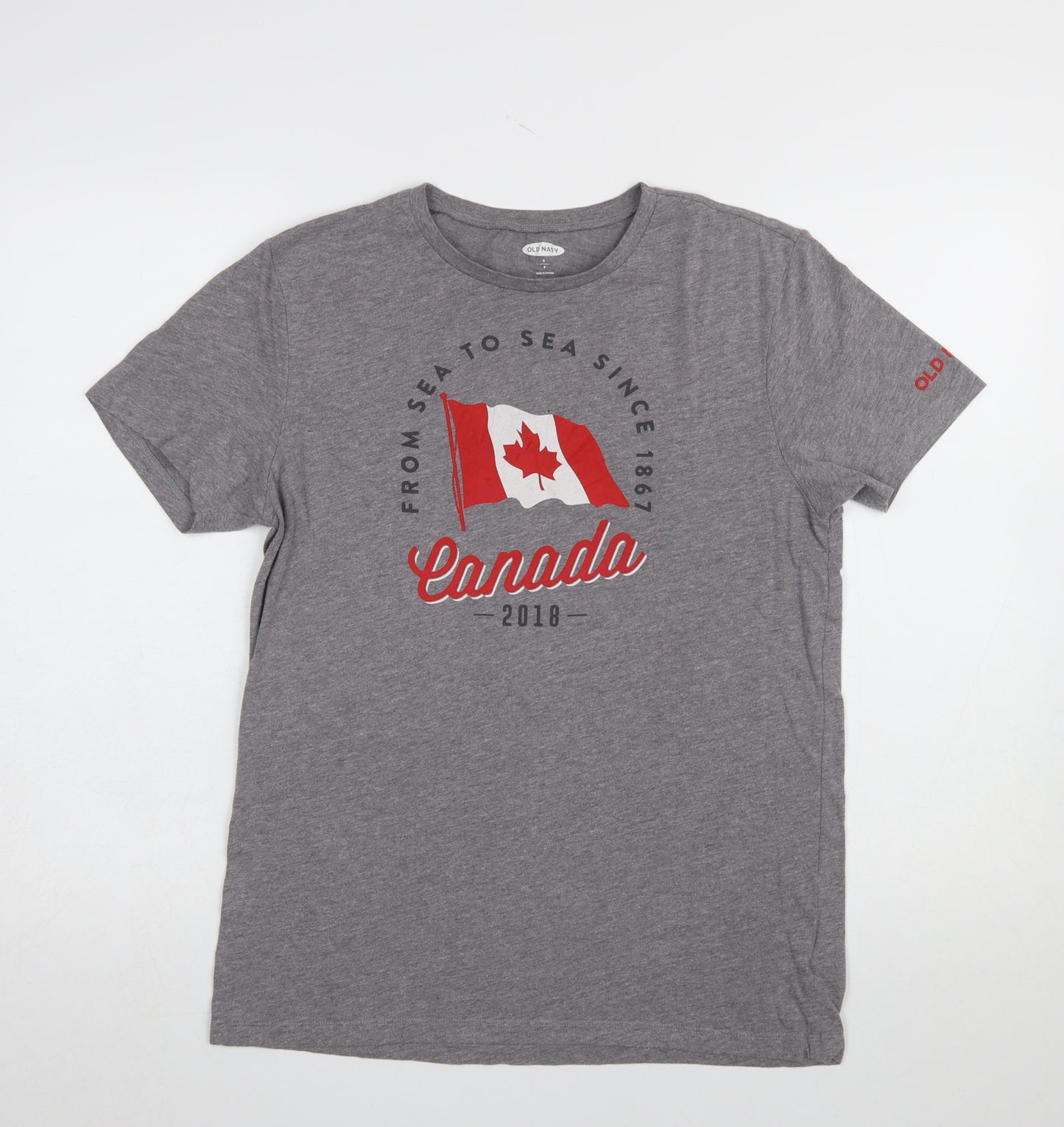 Old Navy Men’s Grey Canada Flag Graphic T-Shirt Size S