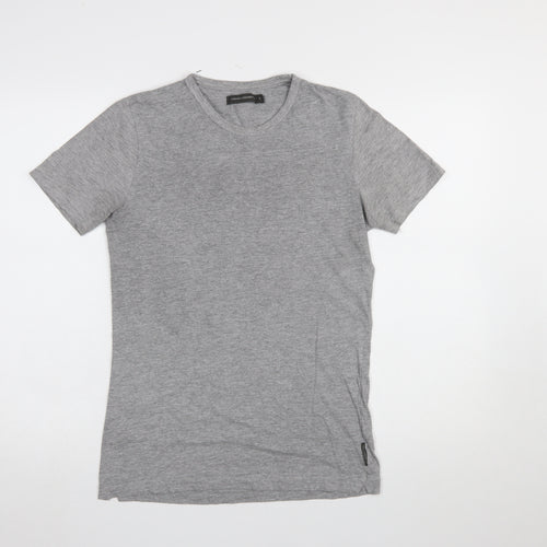 French Connection Men's Grey Slim Fit Crew Neck Short Sleeve T-Shirt S