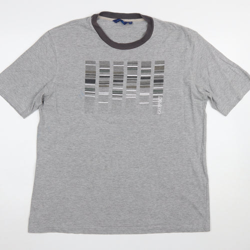 Eastport Men’s Grey Crew Neck Graphic Print Short Sleeve T-Shirt L