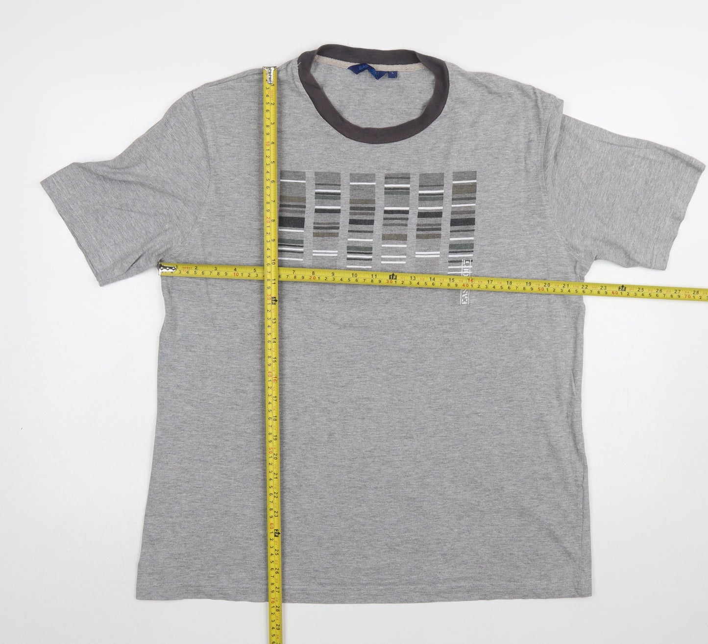 Eastport Men’s Grey Crew Neck Graphic Print Short Sleeve T-Shirt L