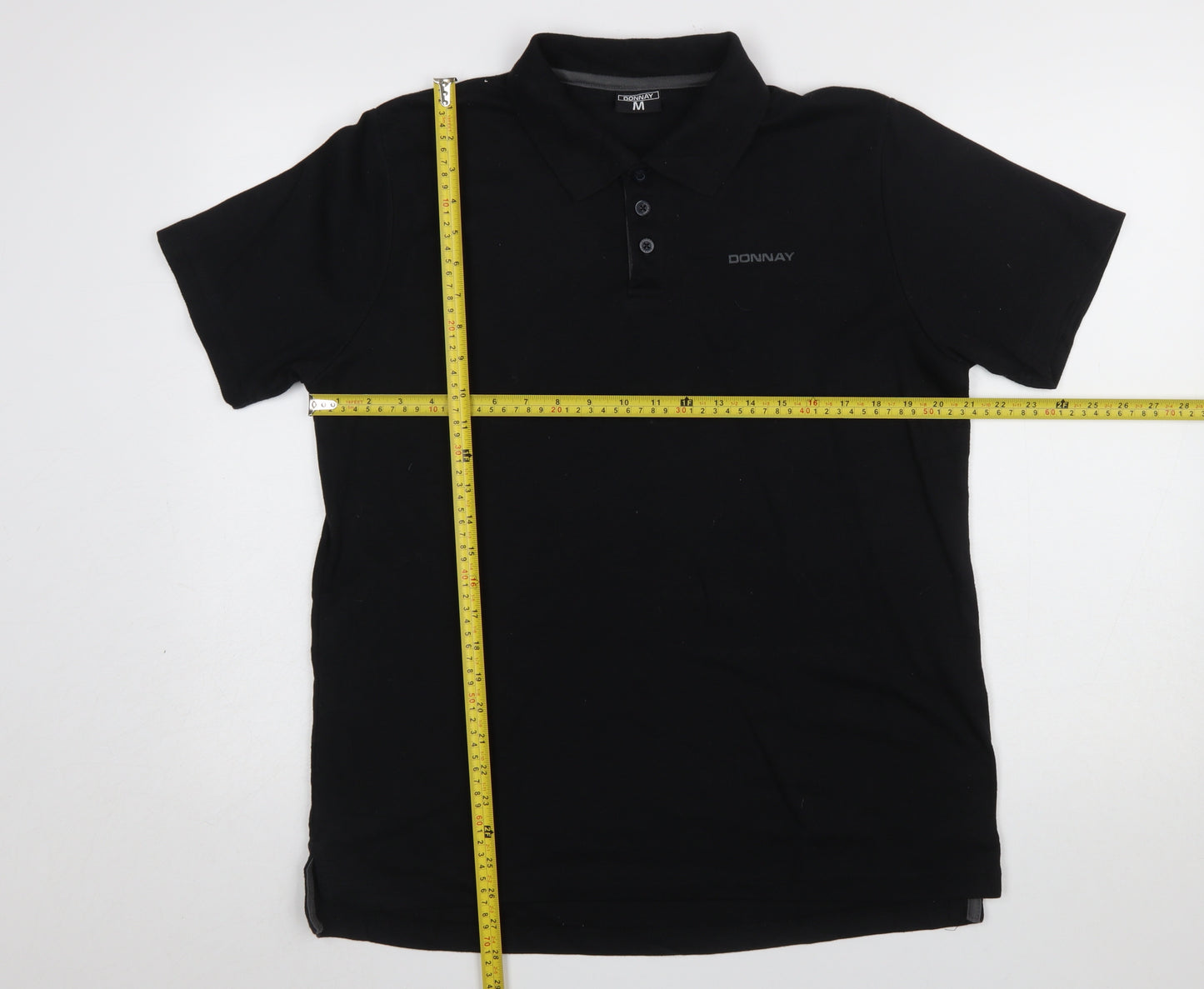 Donnay Men's Black Regular Fit Short Sleeve Polo Shirt M