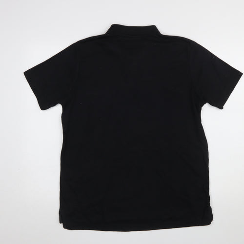Donnay Men's Black Regular Fit Short Sleeve Polo Shirt M