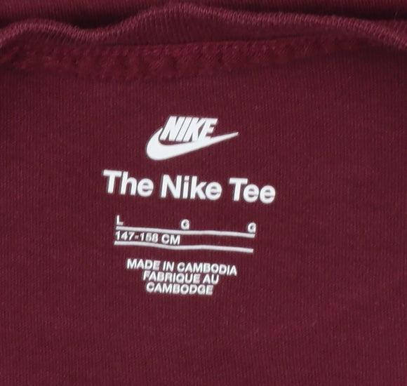 Nike Boys Red Sports Basic Cotton T-Shirt Size 13-14 Years