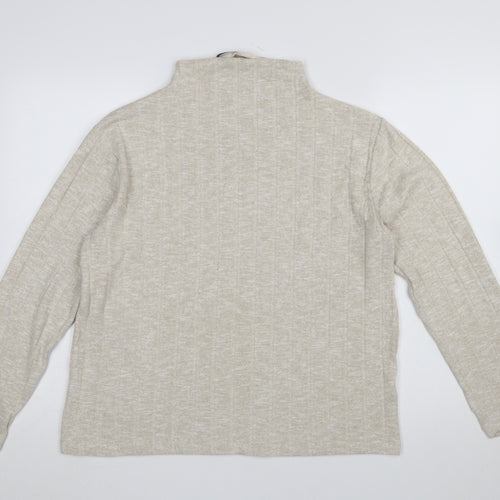 Marks and Spencer Women’s Beige Mock Neck Knit Jumper Size 14