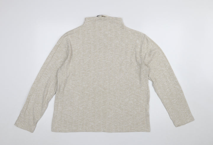 Marks and Spencer Women’s Beige Mock Neck Knit Jumper Size 14