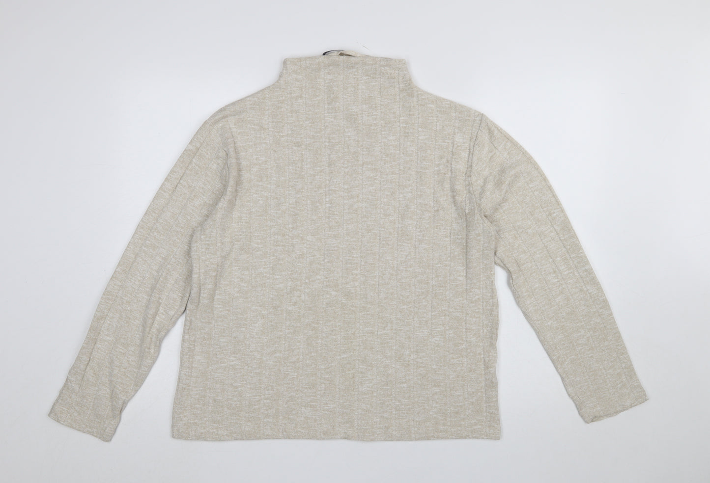 Marks and Spencer Women’s Beige Mock Neck Knit Jumper Size 14