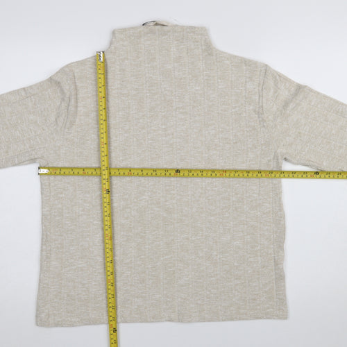 Marks and Spencer Women’s Beige Mock Neck Knit Jumper Size 14