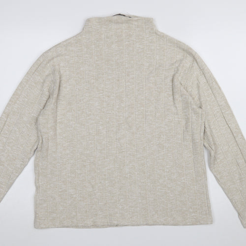 Marks and Spencer Women’s Beige Mock Neck Knit Jumper Size 14