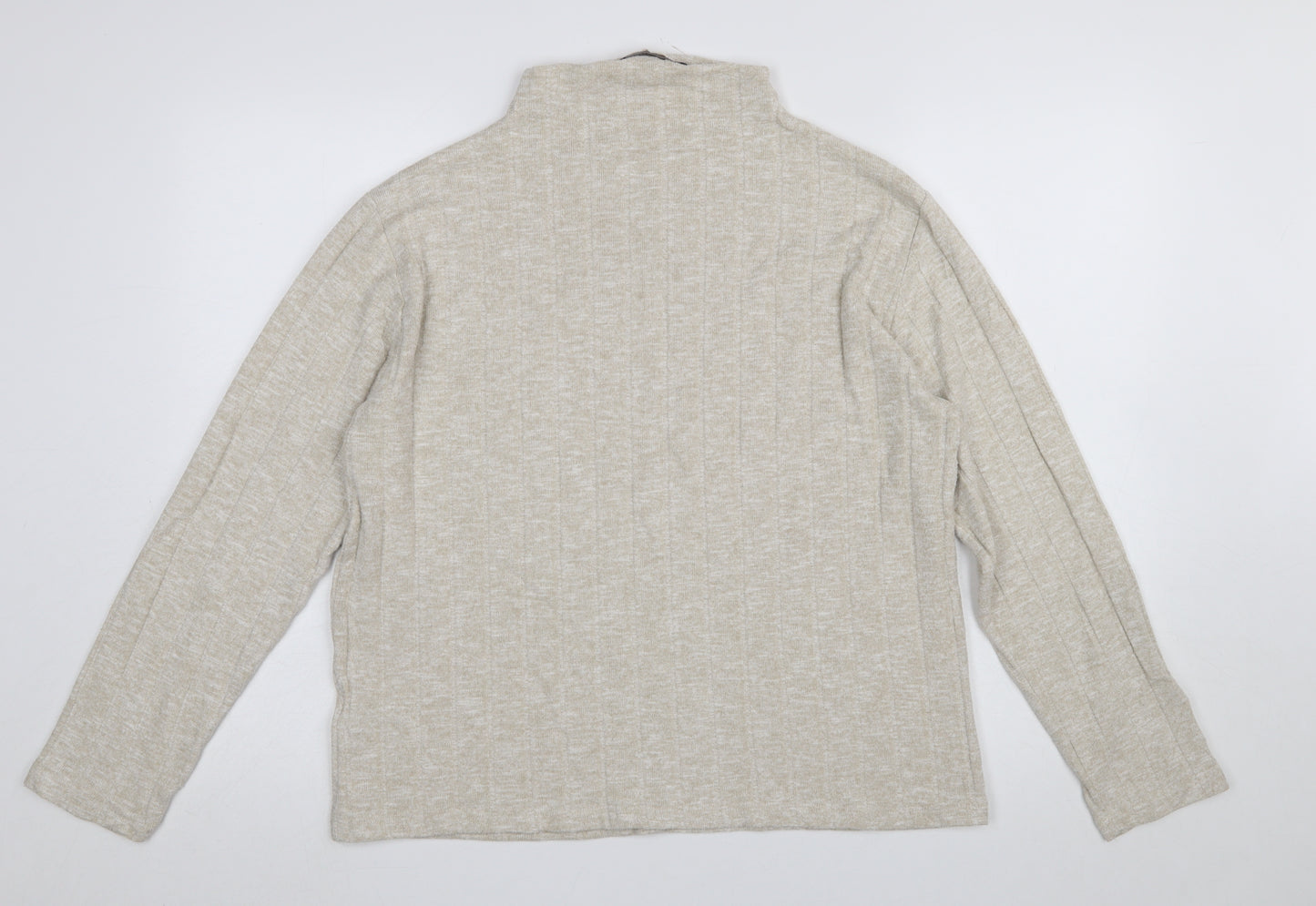 Marks and Spencer Women’s Beige Mock Neck Knit Jumper Size 14