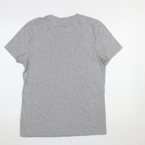 Reebok Men's Grey Crew Neck Short Sleeve Cotton T-Shirt M