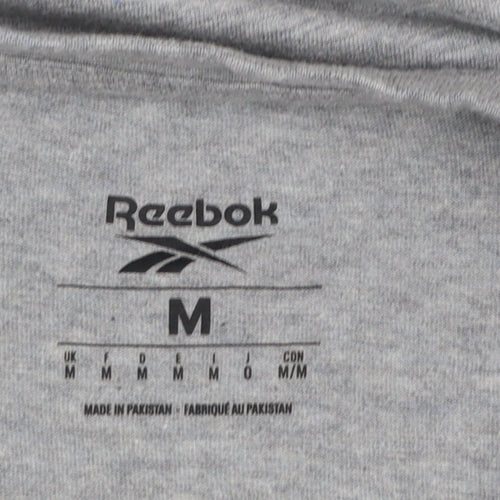 Reebok Men's Grey Crew Neck Short Sleeve Cotton T-Shirt M