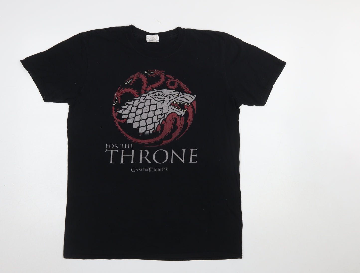 Gildan Men's Black Game of Thrones Graphic Print T-Shirt Size L