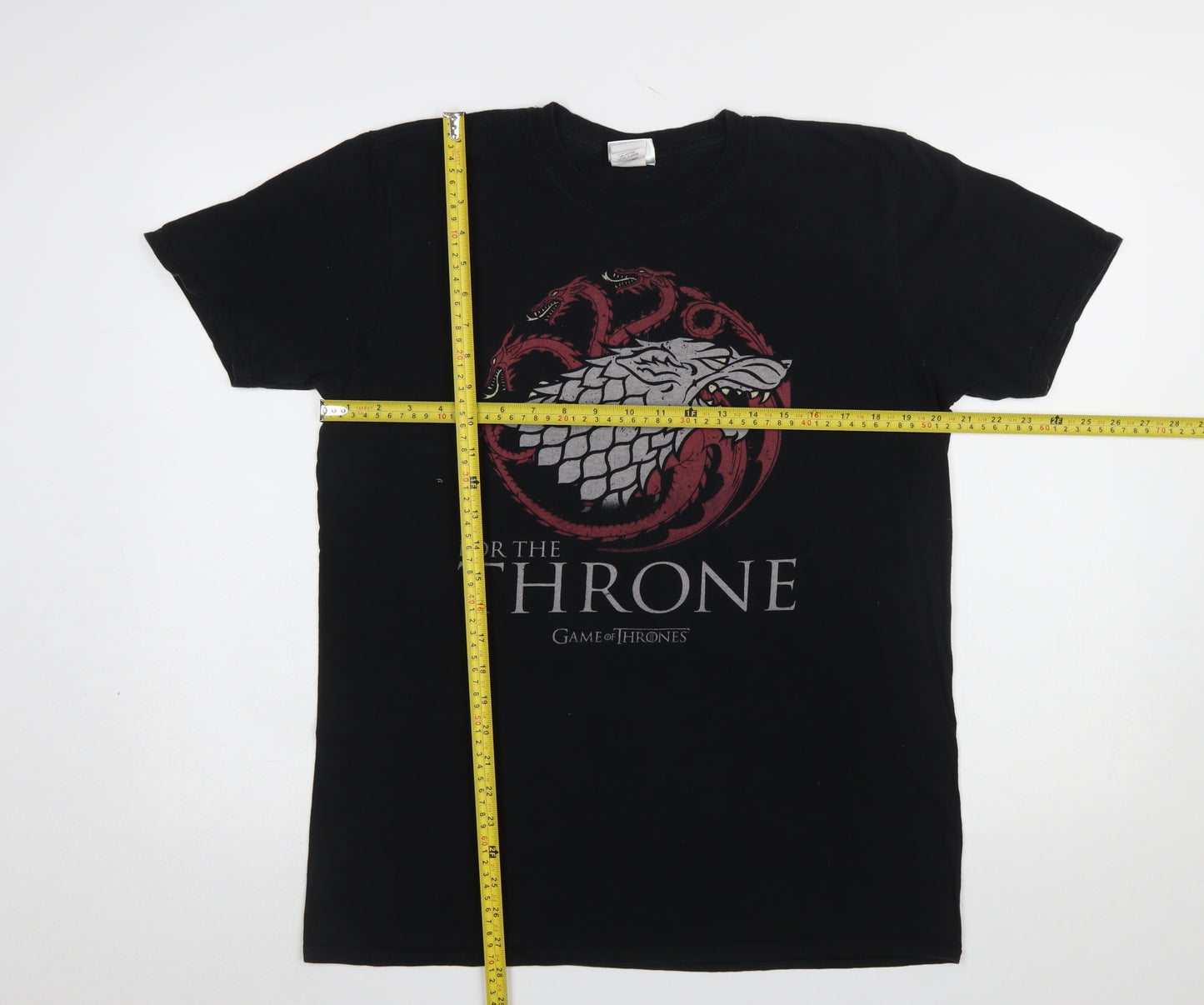 Gildan Men's Black Game of Thrones Graphic Print T-Shirt Size L