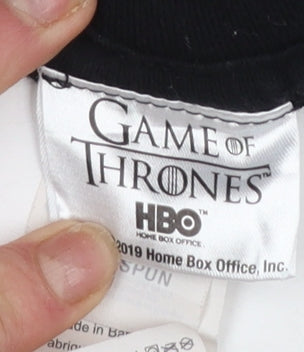 Gildan Men's Black Game of Thrones Graphic Print T-Shirt Size L
