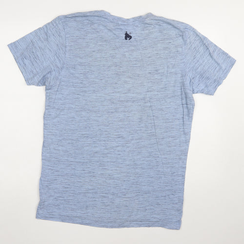 Money Men's Blue Cotton Graphic Logo T-Shirt Size M