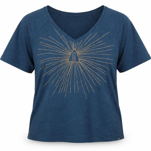 DC Womens Blue V-Neck Graphic Short Sleeve Cotton T-Shirt M