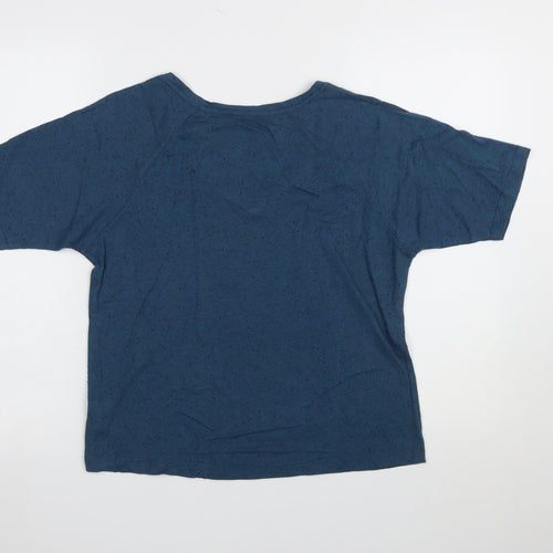 DC Womens Blue V-Neck Graphic Short Sleeve Cotton T-Shirt M