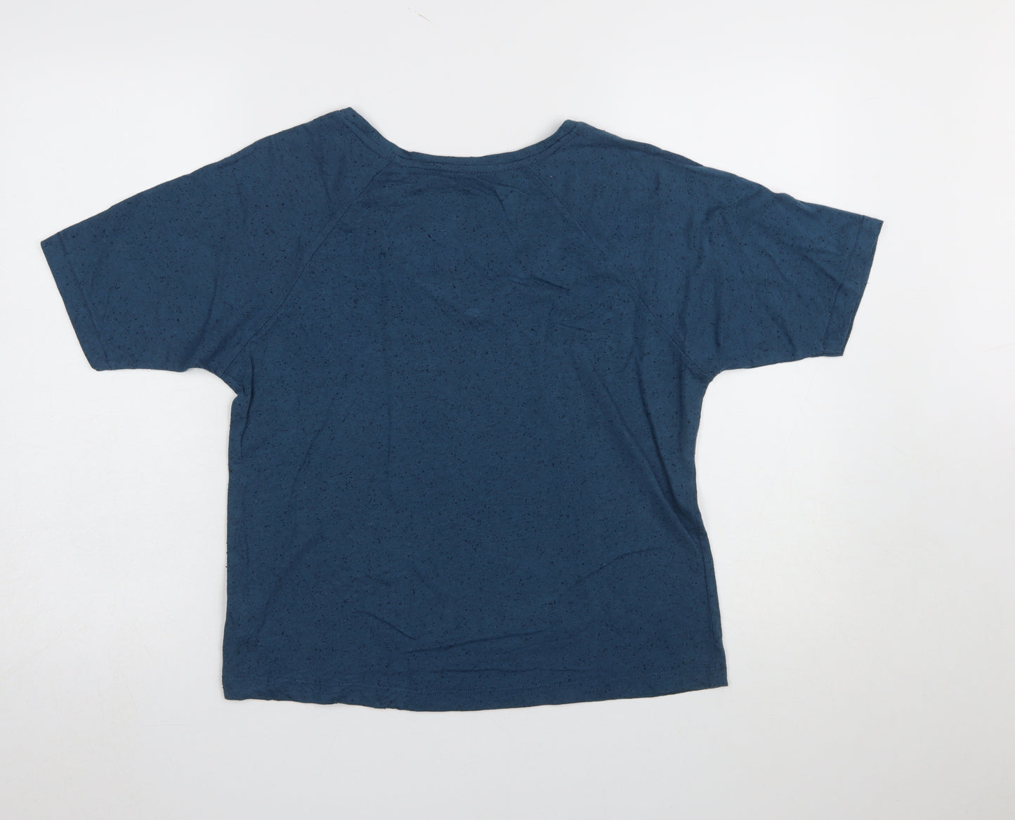 DC Womens Blue V-Neck Graphic Short Sleeve Cotton T-Shirt M