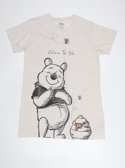 Primark Women Beige Winnie the Pooh T-Shirt Nightshirt Size 10-12