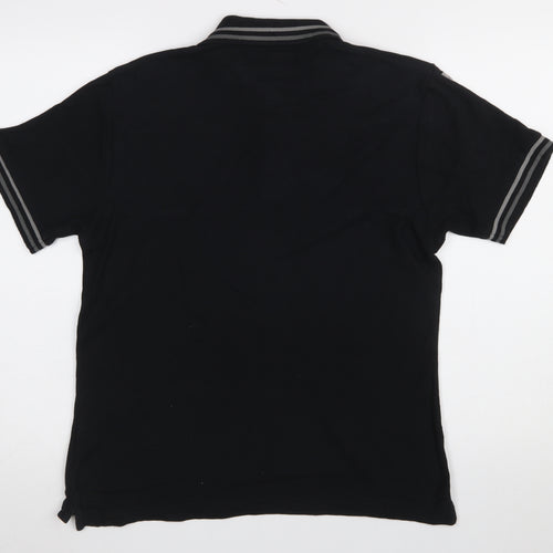 Pierre Cardin Men’s Black Grey Colourblock Short Sleeve Polo Shirt XS