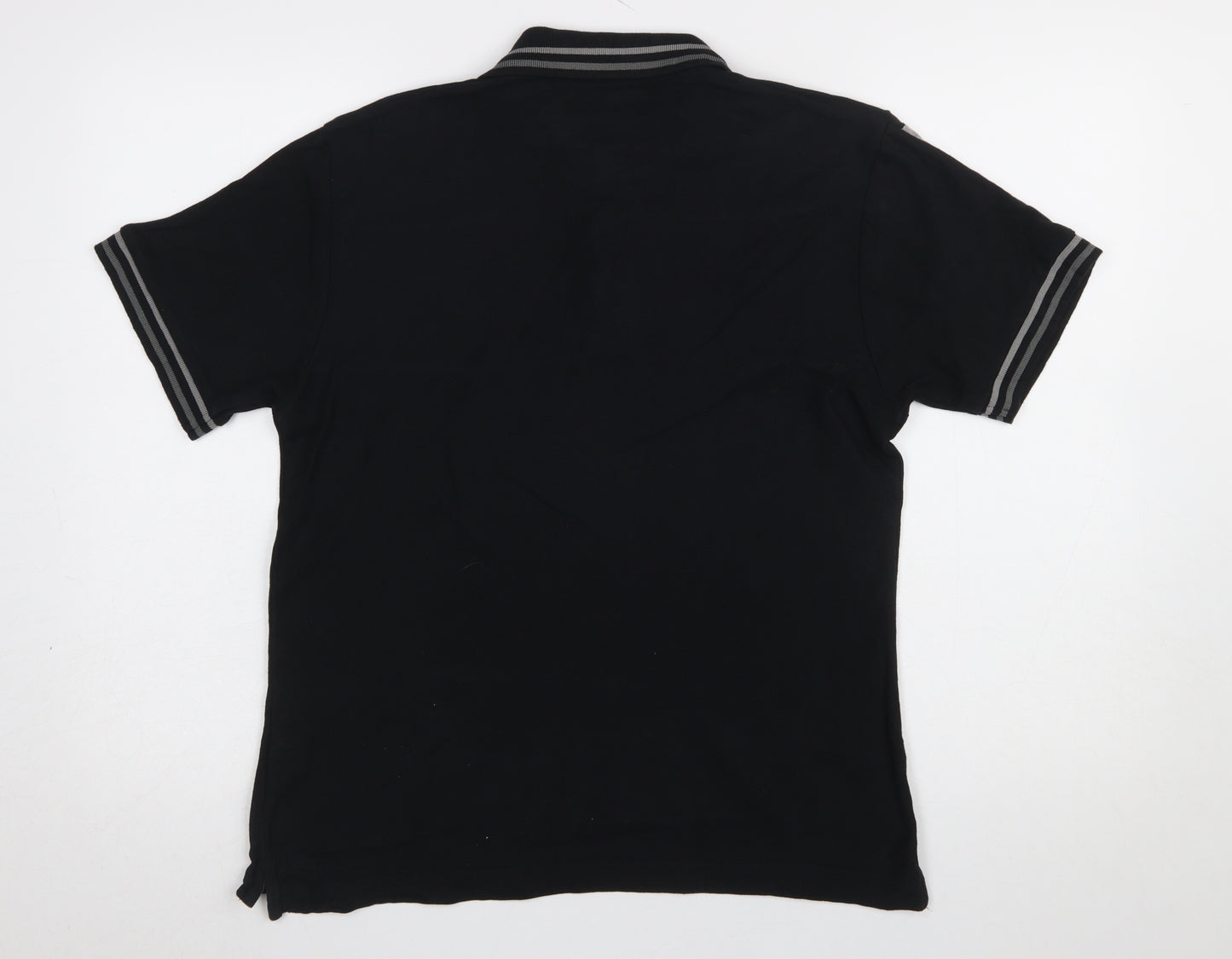 Pierre Cardin Men’s Black Grey Colourblock Short Sleeve Polo Shirt XS