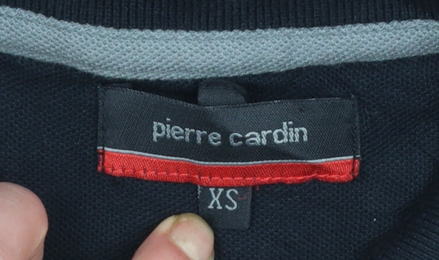 Pierre Cardin Men’s Black Grey Colourblock Short Sleeve Polo Shirt XS