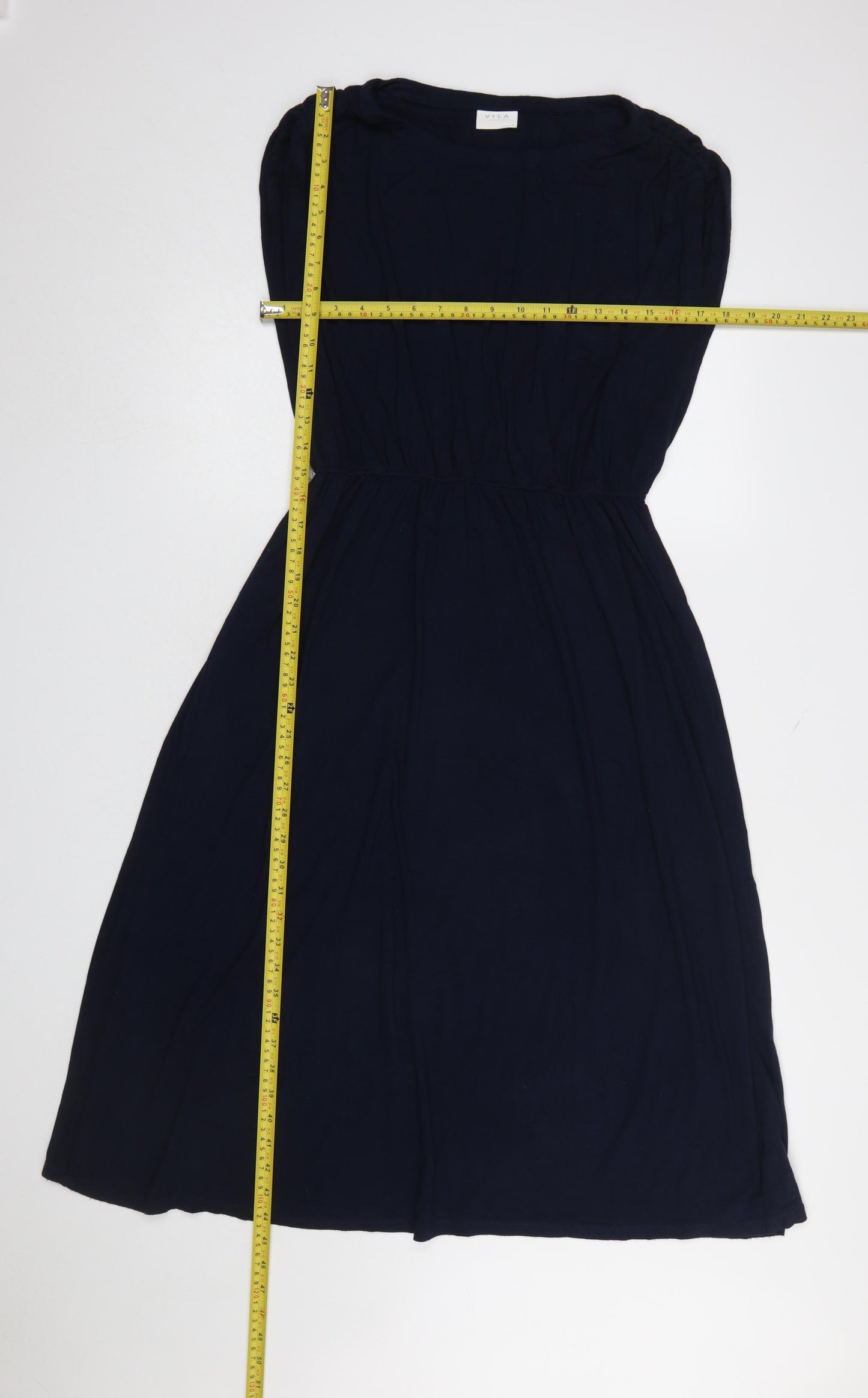 Vila Womens Blue Fit & Flare Sleeveless Knee Length Dress Size L