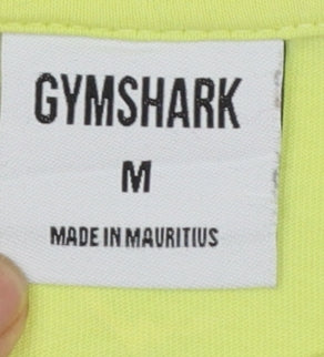 Gymshark Womens Yellow Cropped Cotton Training T-Shirt Size M