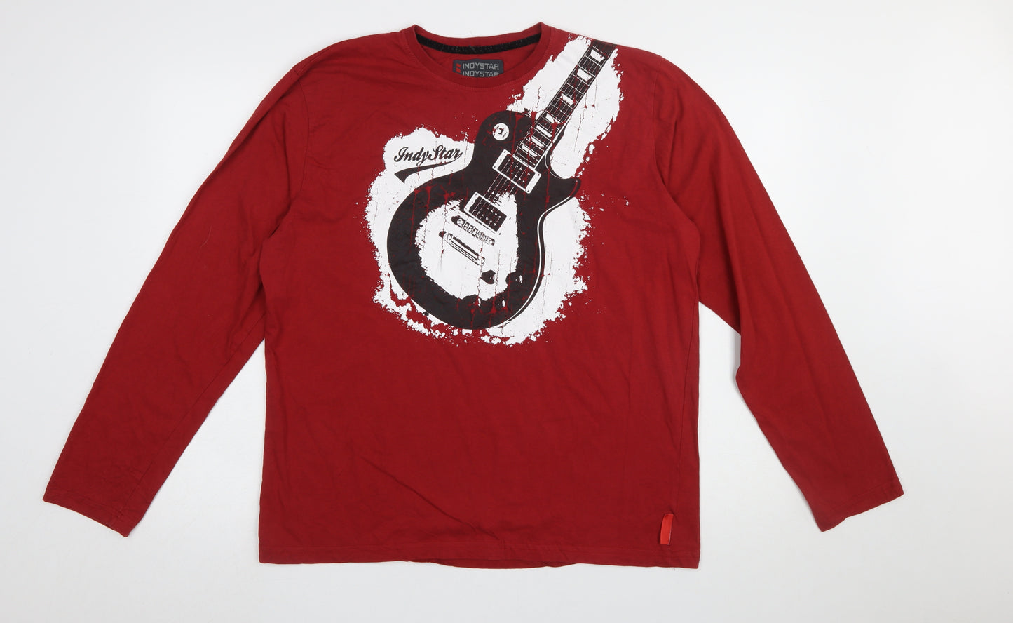 IndyStar by Joe Browns Men's Red XL Long Sleeve Rock Guitar T-Shirt