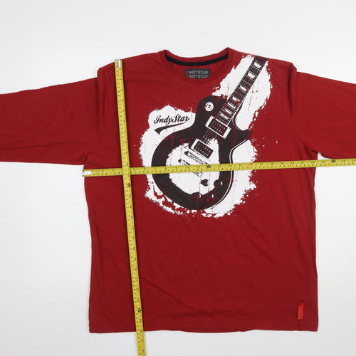 IndyStar by Joe Browns Men's Red XL Long Sleeve Rock Guitar T-Shirt