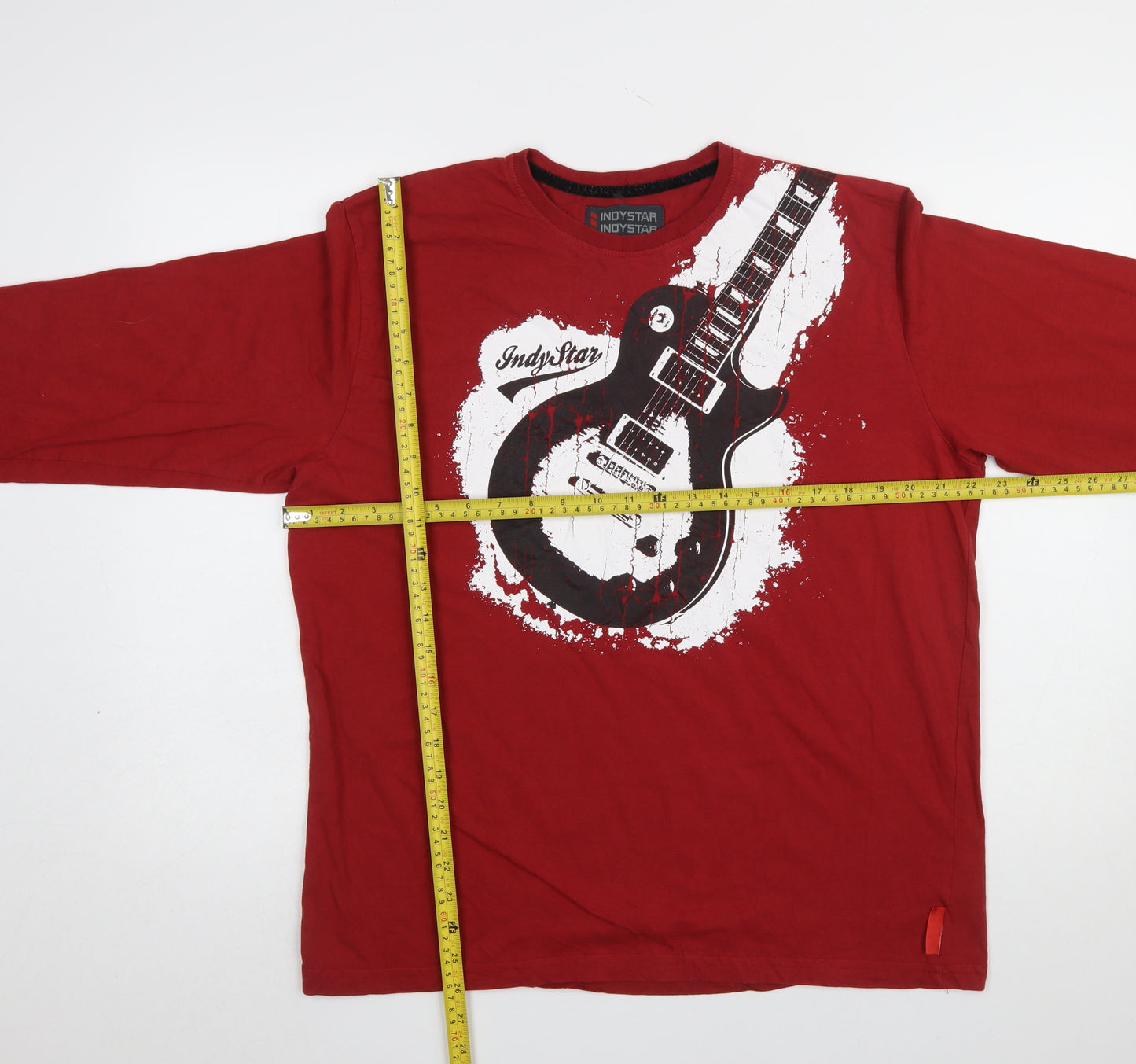 IndyStar by Joe Browns Men's Red XL Long Sleeve Rock Guitar T-Shirt